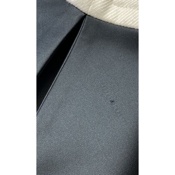 Tory Burch Sz 6 Blazer Holt Windowpane 2 Button Ivory Black Wool New 3/4 Sleeve - Picture 9 of 9